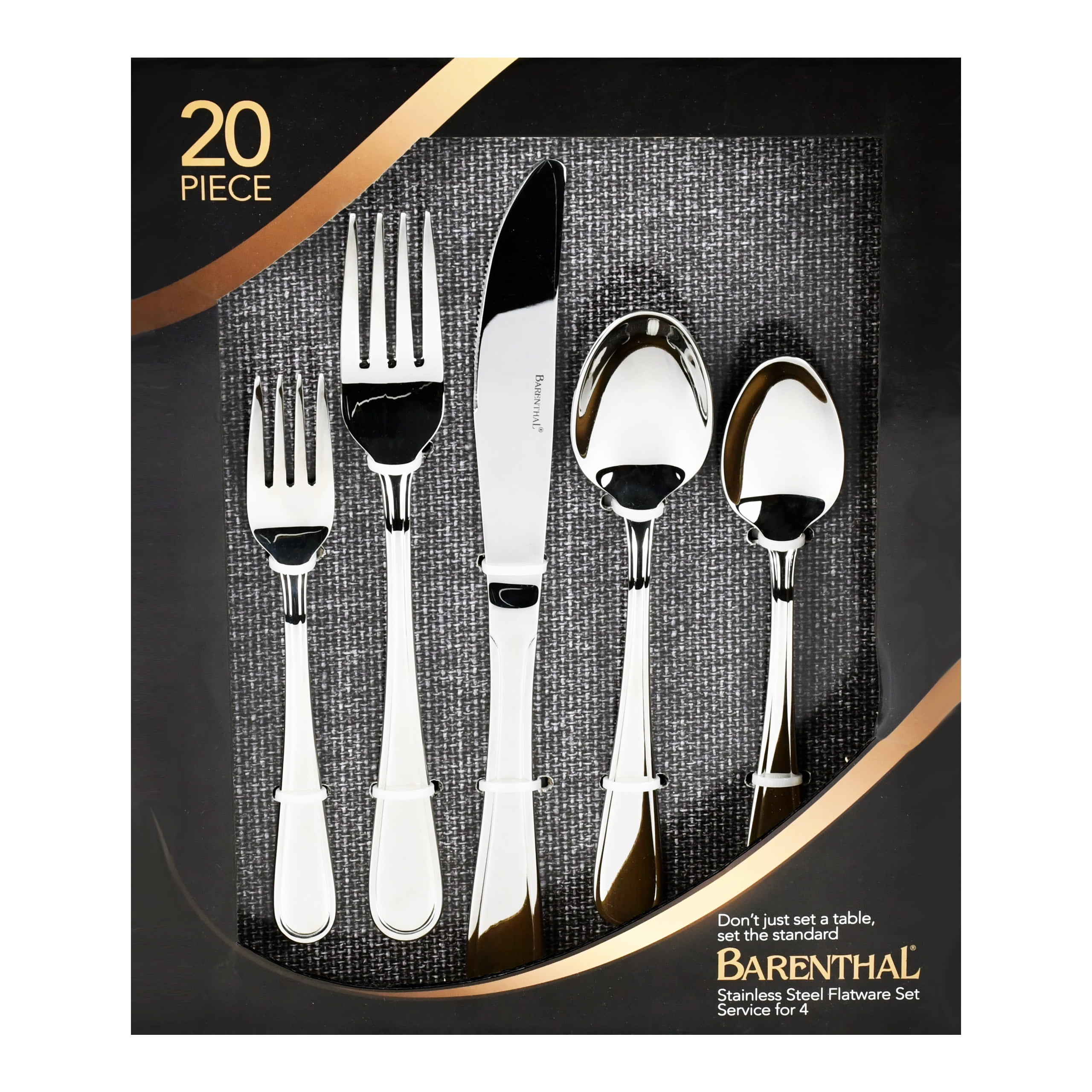 Elegance 20-piece 18/10 Stainless Steel Silverware Set