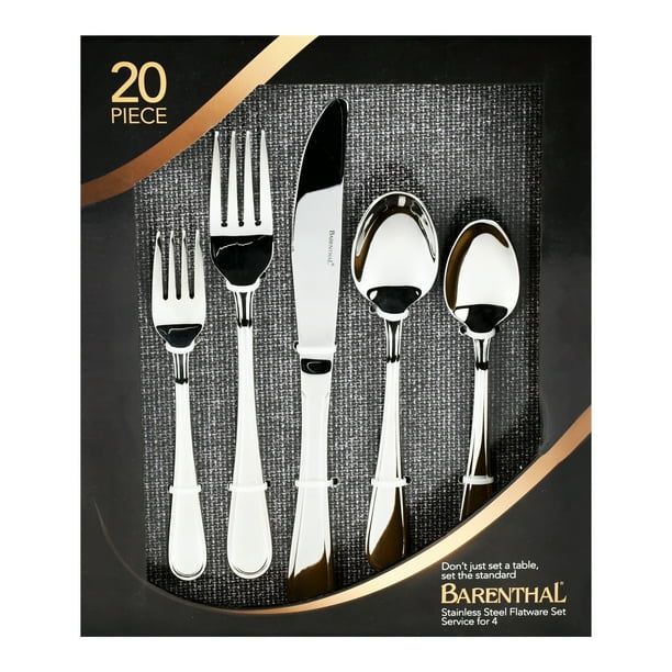 Barenthal 18/10 Stainless Steel Silverware Set, Elegance 20 Piece Flatware Set, Service for 4