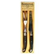 Barenthal Laguiole Inspired 2-pc. Stainless Steel Carving Fork and Knife Set with Black Wood Handles