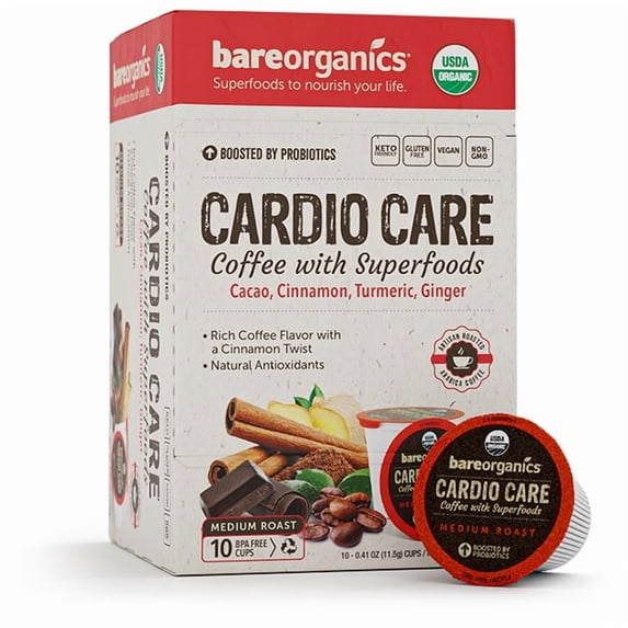 Bareorganics Coffee, Cardio Care 10pc 4.87 oz