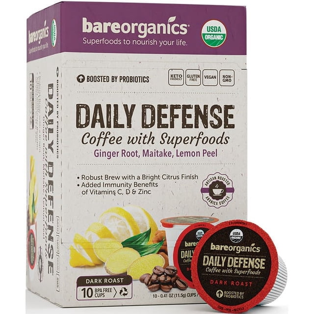 BareOrganics Organic Honduran Immunity Coffee Superfood Blend with ...