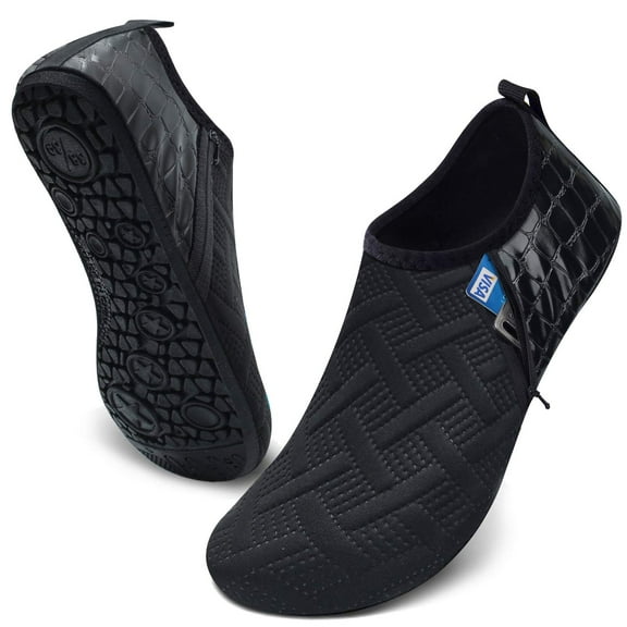 Barerun Barefoot Quick-Dry Water Shoes Aqua Socks for Swim Beach Pool Surf Yoga for Women Men Black US 11-12 Women, 9.5-10 Men