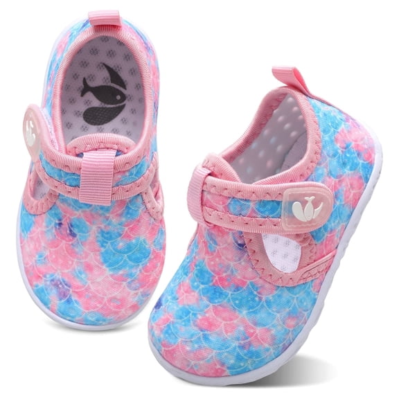 Barerun Boys and Girls Shoes Barefoot Kids Water Shoes Beach Aqua Socks Quick Dry Outdoor Sport Swim for Baby Pink Scale Toddler