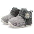 thumbnail image 1 of Barerun Fuzzy Slippers for Baby Girls Boys Toddler House Shoes Grey, 1 of 7
