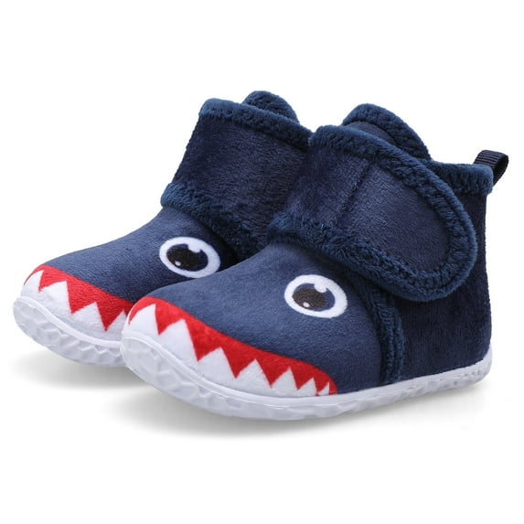Barerun Girls Boys Slipper Kids Warm Lightweight Plush Toddler Shoes Shark
