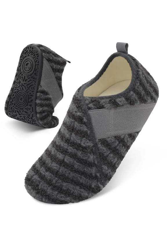 House Slippers for Women with Rubber Sole Comfy Furry Bedroom Slippers