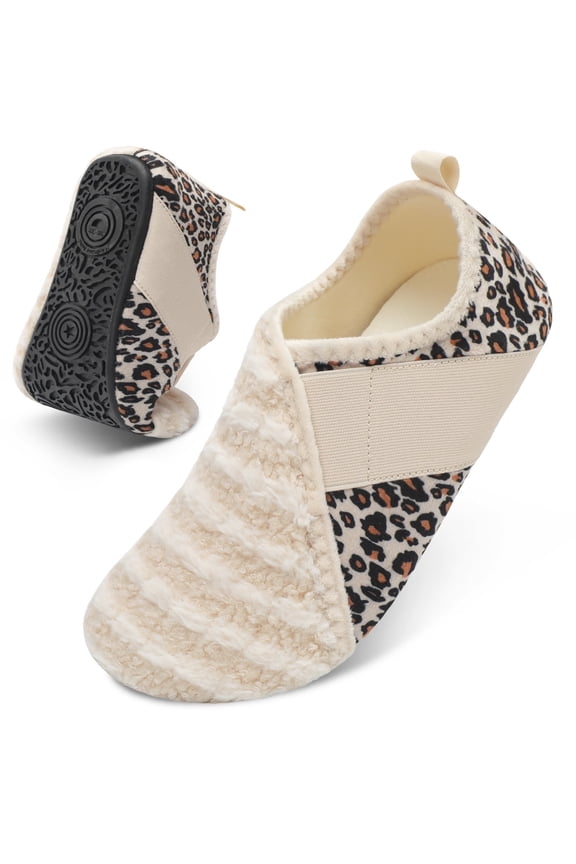 House Slippers for Women with Rubber Sole Comfy Furry Bedroom Slippers