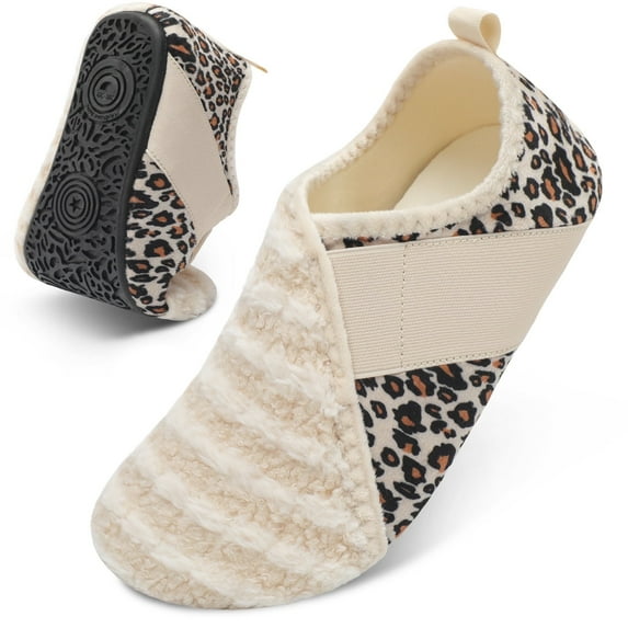 Barerun House Slippers for Women with Rubber Sole Comfy Furry Bedroom Slippers