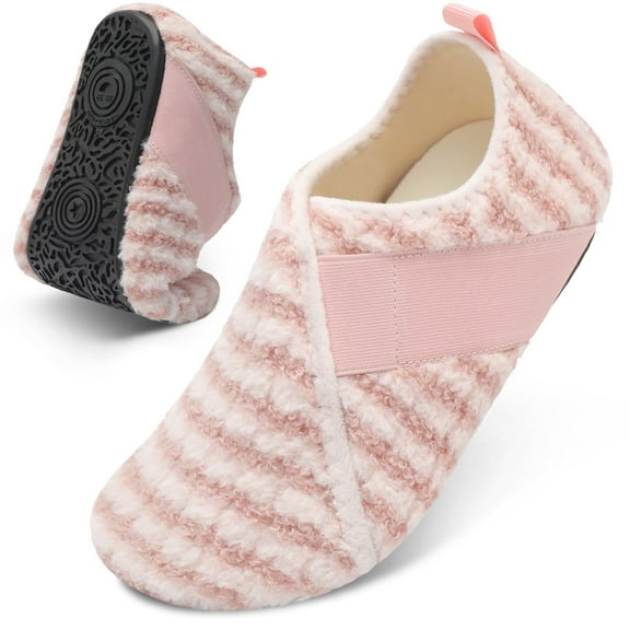 Barerun House Slippers for Women with Rubber Sole Comfy Furry Bedroom Slippers