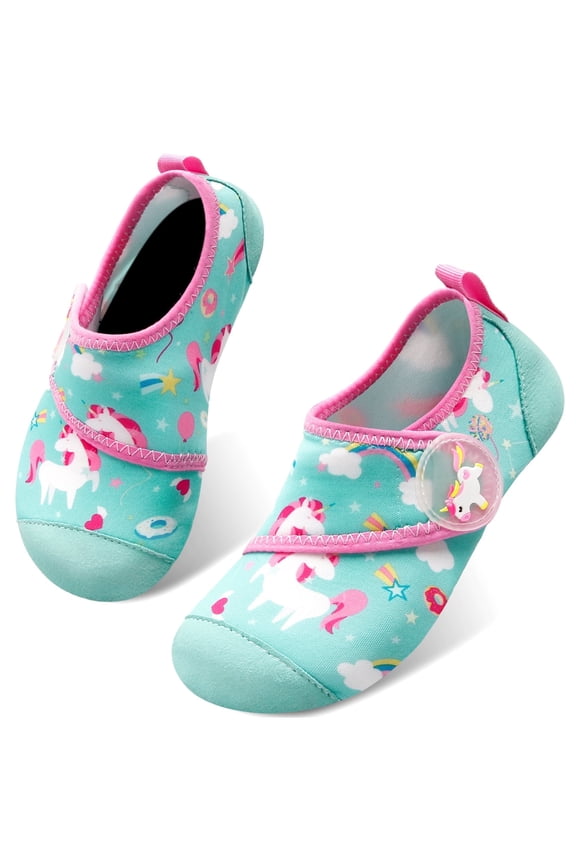 Kids Boys Girls Quick Dry Water Shoes Aqua Socks for Beach Swimming Pool Green 2.5-3.5 Little Kid