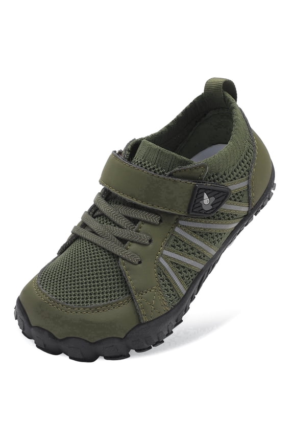 Kids Shoes Girls Boys Breathable Sneakers Flats,Wide,Anti-Slip,Anti-collision Toe Cap,Green,2 Big Kid