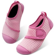 Barerun Kids Swim Water Shoes Barefoot Aqua Socks Shoes for Beach Pool Surfing Yoga for Baby Boys Girls Pink 8-8.5 Toddler