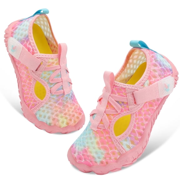 Barerun Unisex Kids Water Shoes Quick-Dry Non Slip,Flats,Closed Toe,2 Big Kid