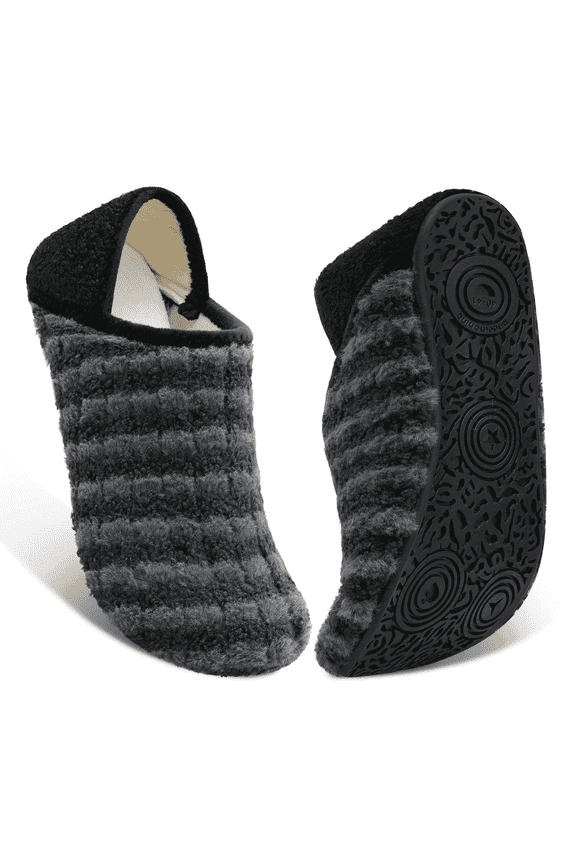 Men Women Bedroom Slippers Comfy Warm Slippers House Shoes Dark Grey