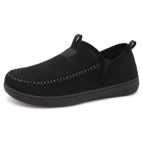Barerun Men's Moccasin Slippers Wide Memory Foam House Shoes for Indoor & Outdoor