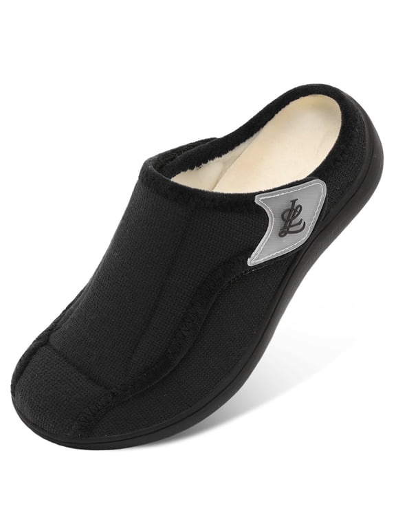 Men's Wide Toe Box Slippers Slip-Resistant House Shoes Diabetic Friendly 11