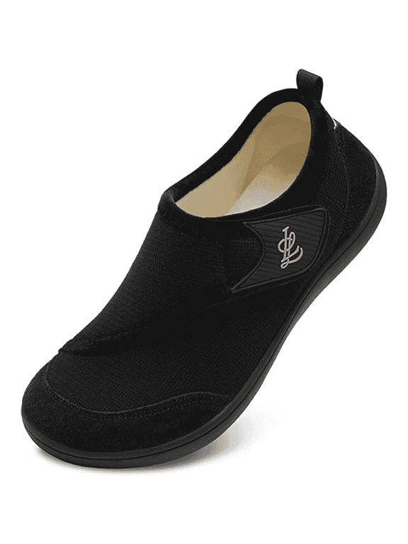 Men Diabetic Slippers Rubber Sole Adjustable Wide Indoor Outdoor House Shoes