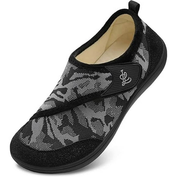 Mens Slippers Wide House Shoes Adjustable Diabetic Shoes Arthritis Swollen House Slippers Indoor Outdoor