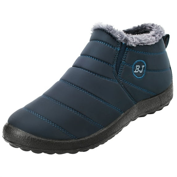 Barerun Mens Snow Boots Winter Short Ankle Boots Outdoor Brown Women_13, Men_11 M US