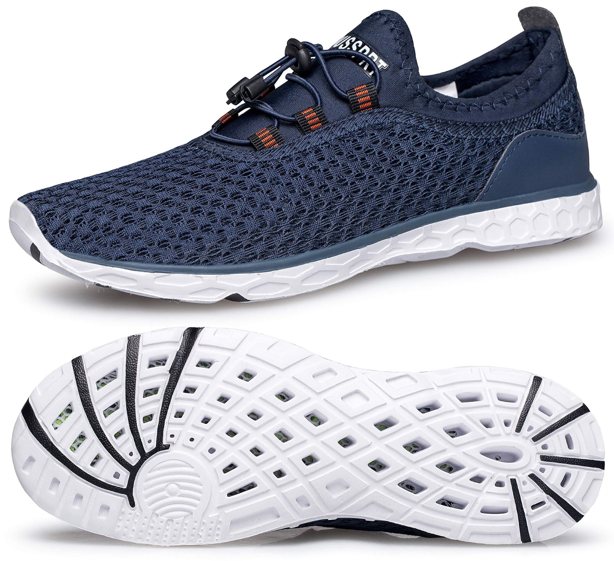 Barerun Mens Water Shoes Quick-Dry Aqua Socks Barefoot for Outdoor Beach Swim Surf Yoga Exercise Blackholes 4.5-5.5 3-4 Men
