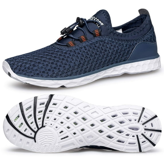 Barerun Mens Water Shoes Quick-Dry Aqua Socks Barefoot for Outdoor Beach Swim Surf Yoga Exercise Blueholes 4.5-5.5 3-4 Men