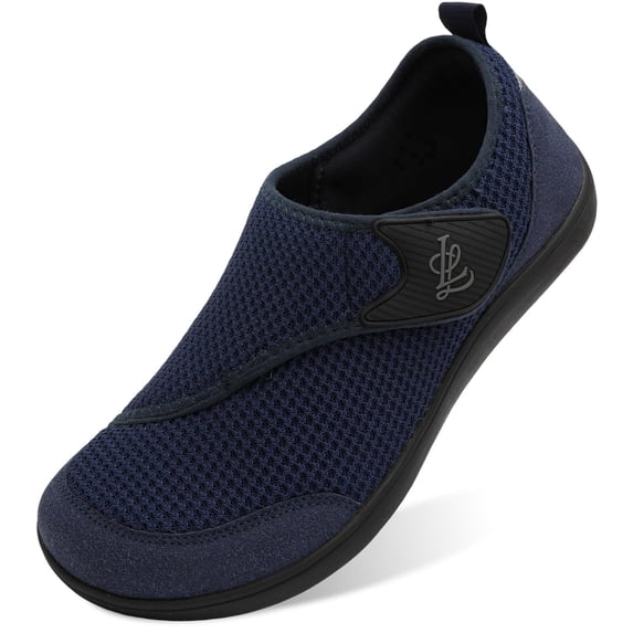 Barerun Mens Wide Diabetic Shoes Adjustable Barefoot Walking Shoes Breathable Zero Drop Sneakers for Wide Width