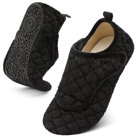 Barerun Diabetic Edema Swollen Slippers for Women & Men with Rubber Sole