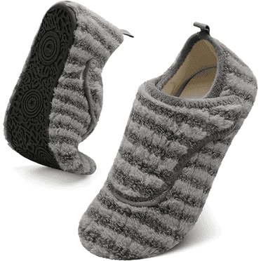 Barerun Slippers for Women Men Wide Diabetic Shoes Adjustable Arthritis Edema Swollen Slippers
