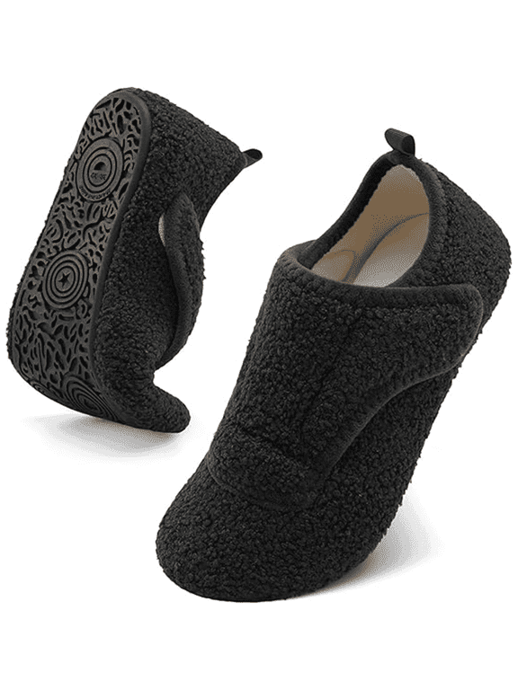 Adjustable Diabetic Slippers for Women and Men with Rubber Sole