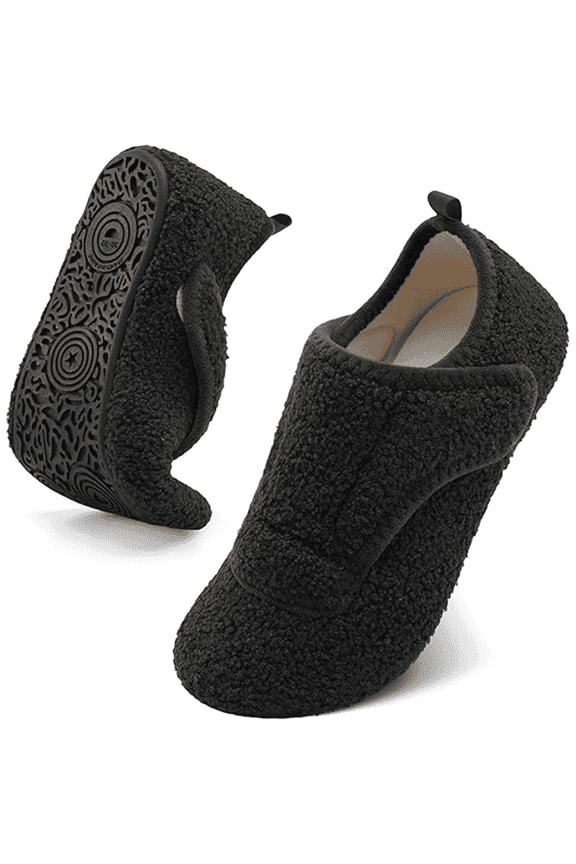 Adjustable Diabetic Slippers for Women and Men with Rubber Sole
