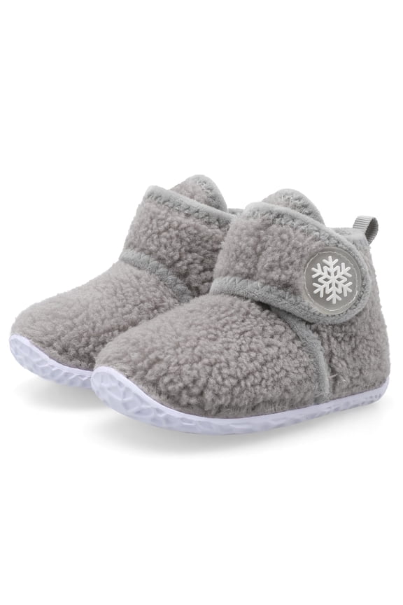 Toddler Boys Girls House Slippers Indoor Home Shoes Warm Socks for Kids Grey