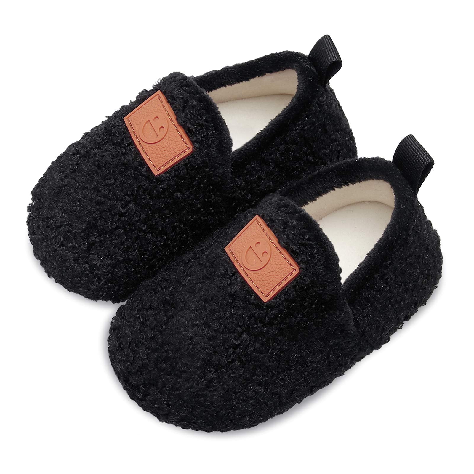  Boys Girls Fuzzy Lined Moccasin Slippers for Kids Microfleece  Lining Cozy Fuzzy Slippers Indoor Christmas Gift kids