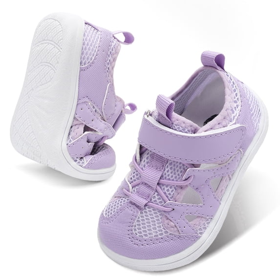 Barerun Unisex Toddler Sandals Moisture Wicking, Wide, Thick, Round Toe, 8 Toddler