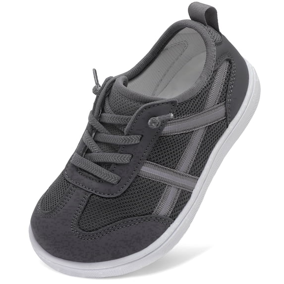 Barerun Toddler Shoes Boys Girls Non-Slip Sneakers Flats,Wide, Pull-On, Square Toe,Grey,10 Toddler