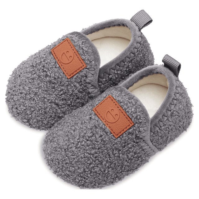 Barerun Toddler Slippers for Boys Girls Kids House Shoes Dark Grey