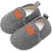 Barerun Toddler Slippers for Boys Girls Kids House Shoes Dark Grey