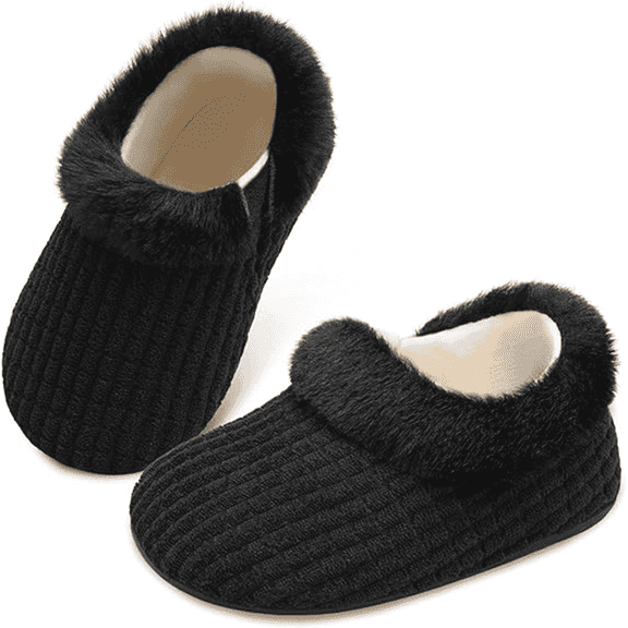 Barerun Toddler Slip-On Indoor Outdoor Warm House Shoes for Boys Girls