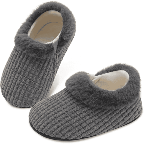 Barerun Toddler Slip-On Indoor Outdoor Warm House Shoes for Boys Girls