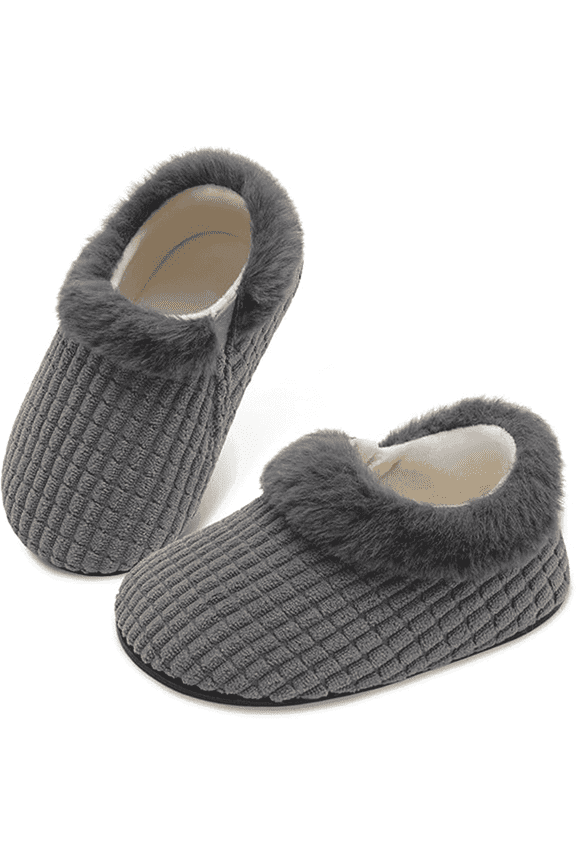Toddler Slip-On Indoor Outdoor Warm House Shoes for Boys Girls