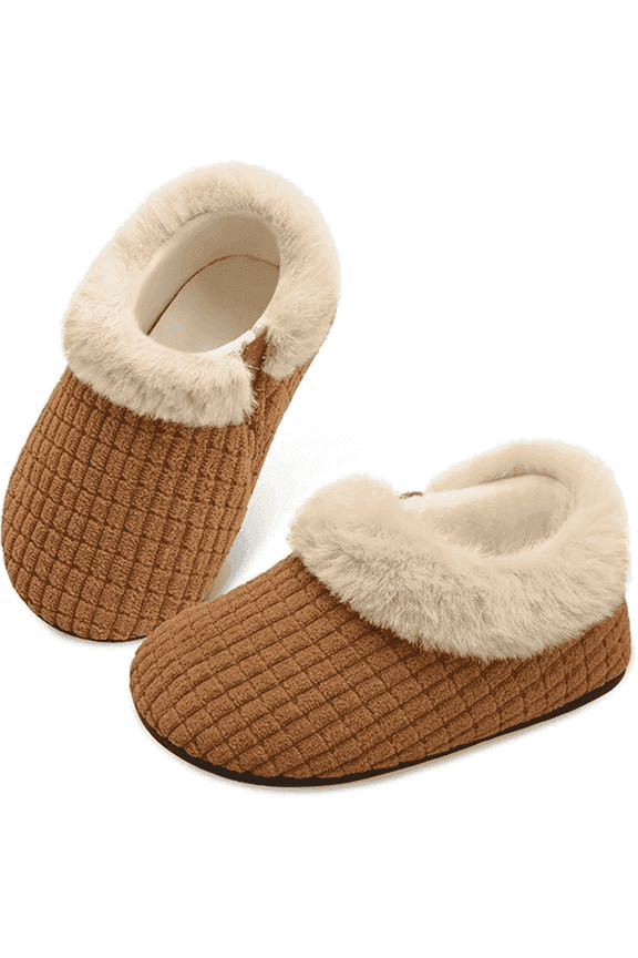 Toddler Slip-On Indoor Outdoor Warm House Shoes for Boys Girls