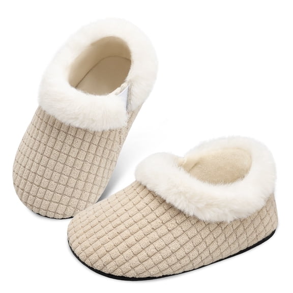 Barerun Toddler Slip-On Indoor Outdoor Warm House Shoes for Boys Girls