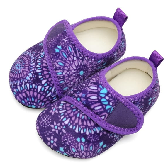 Barerun Toddler Warm Shoes Boy Girls Non Slip Toddler House Slippers Purple 13-13.5