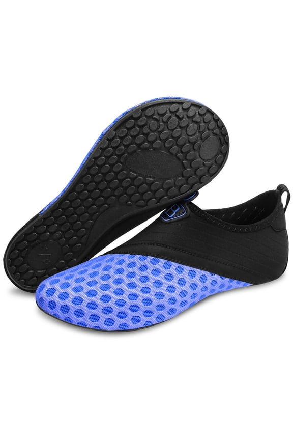 Water Sports Shoes Barefoot Quick-Dry Aqua Yoga Socks Slip-on for Men Women Blackblue 6.5-7.5 Women 5-6 Men