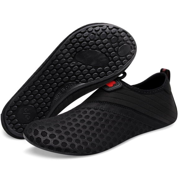 Barerun Water Sports Shoes Barefoot Quick-Dry Aqua Yoga Socks Slip-on for Men Women Blackholes 6.5-7.5 Women 5-6 Men