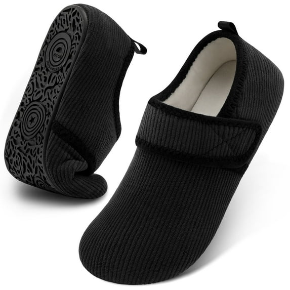 Barerun Women's Slippers Cozy Adjustable House Slipper Wide Barefoot Slipper Socks