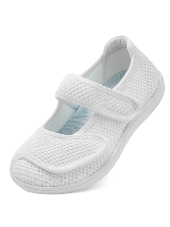 Wide Width Mary Jane Shoes Flats,Diabetic Friendly