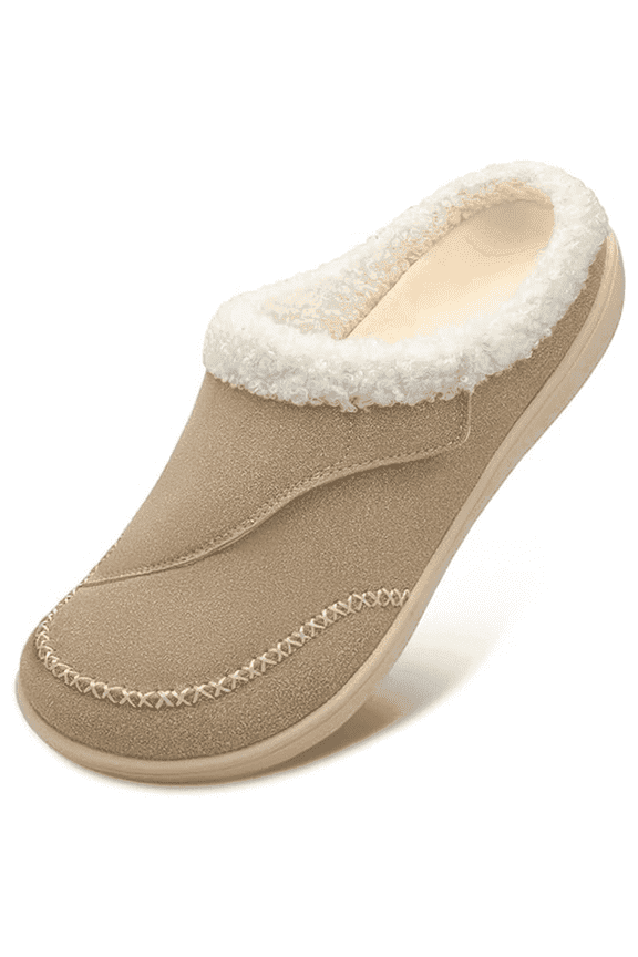 Adjustable House Shoes for Arthritis & Swollen Feet with Memory Foam & Rubber Sole