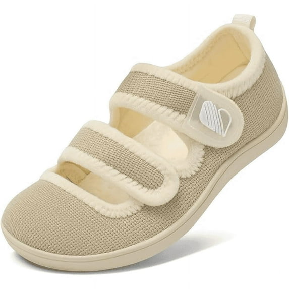 Barerun Womens Slippers Wide House Shoes Adjustable Diabetic Shoes