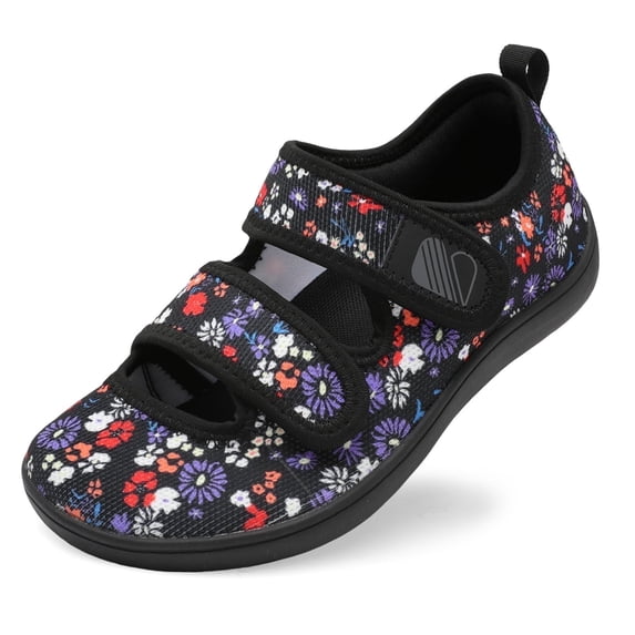 Barerun Women's Shoes Non Slip Walking Shoes, Wide,Velcro, Closed Toe, Diabetic Friendly, 6 Wide