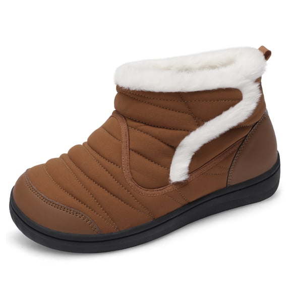 Women Shoes Wide Toe Box Slip-Resistant Ankle-High Booties Fur Lined Winter Booties